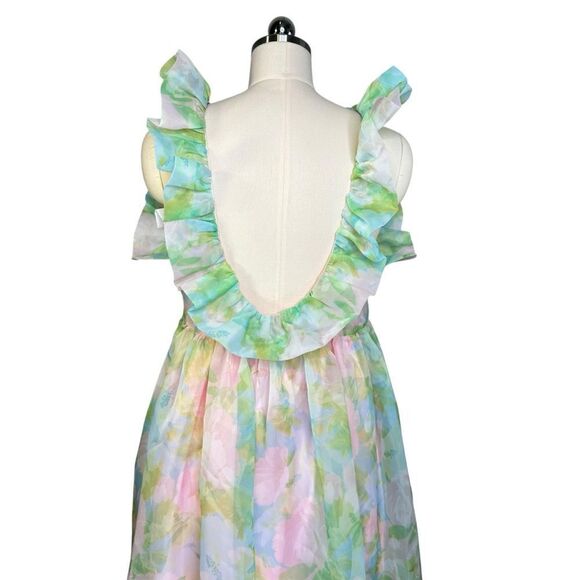 Selkie Maison Amory Ruffle Romance Ruffle Midi Dress| M - Picture 5 of 11